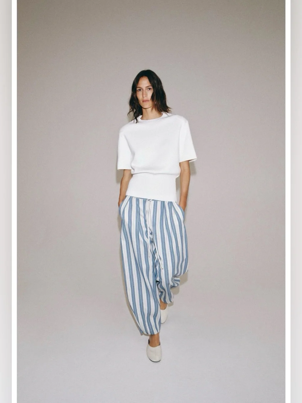 NWT Zara ZW Collection Striped Pajama Pants